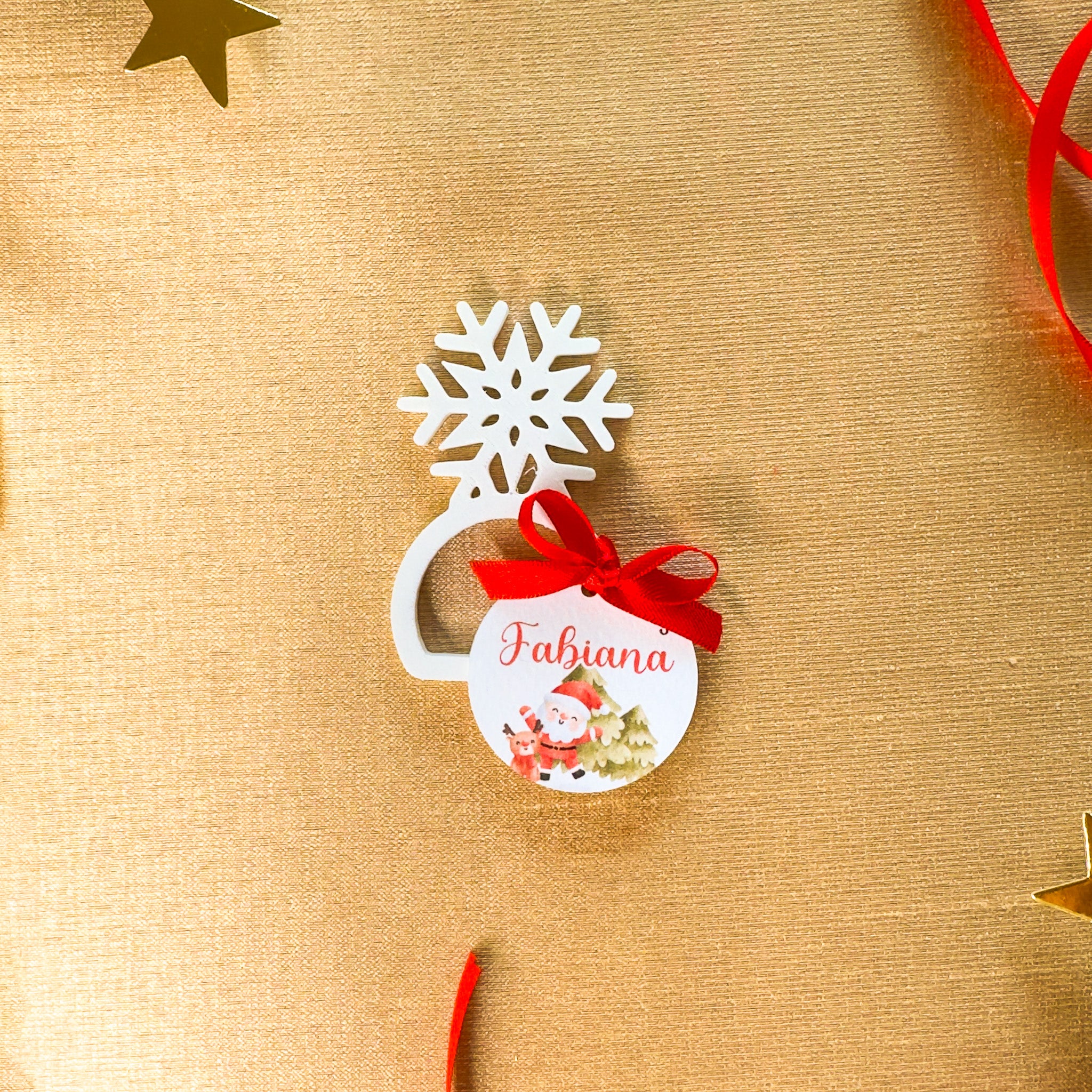 Portatovagliolo con Tag Babbo e Renna