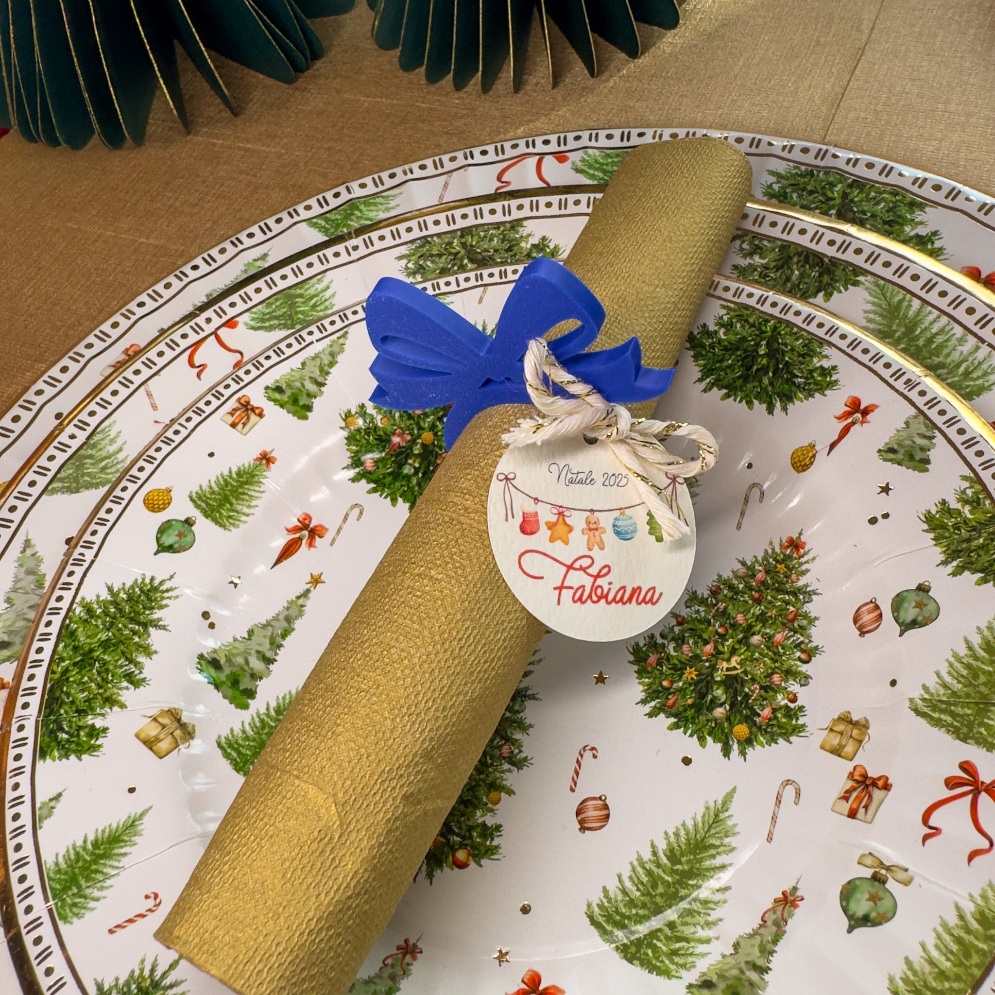 Portatovagliolo con Tag Christmas Lights