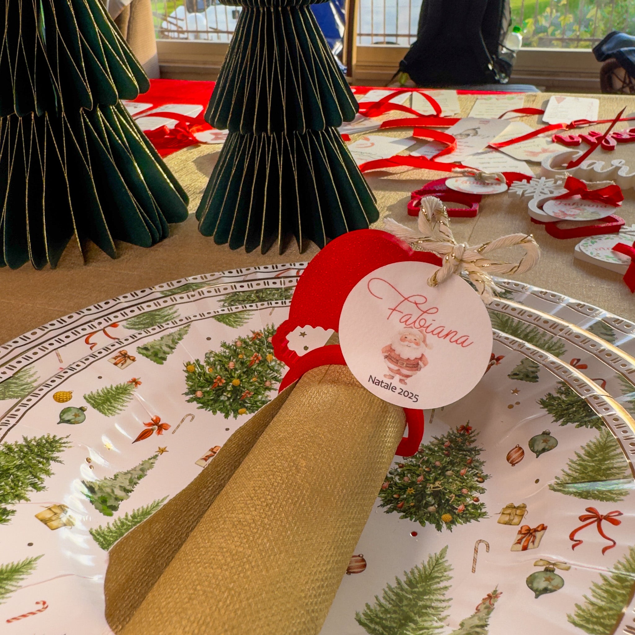 Portatovagliolo con Tag Santa Personalizzata