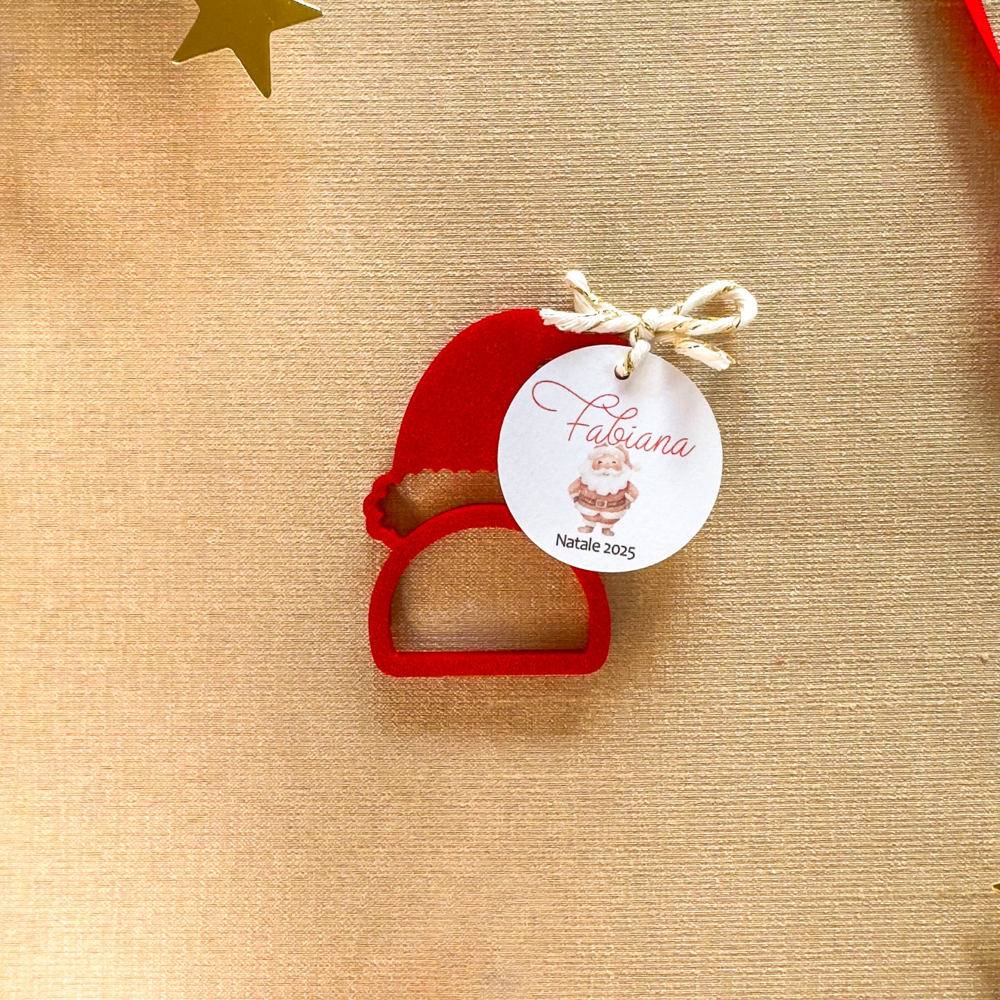 Portatovagliolo con Tag Santa Personalizzata