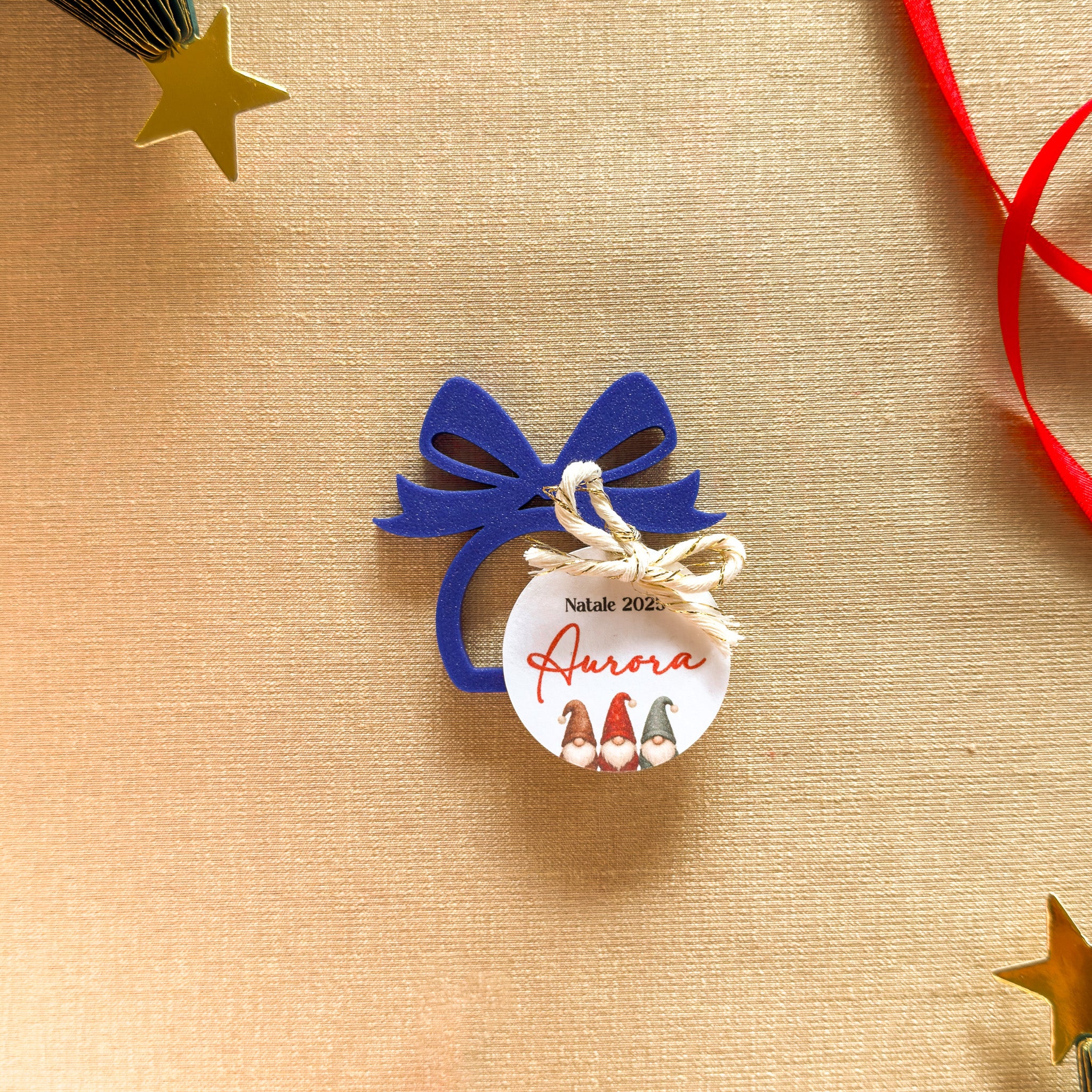 Portatovagliolo con Tag Gnomi Personalizzata