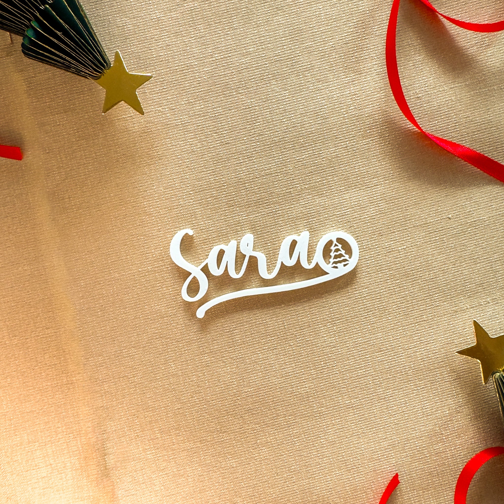 Scritta Segnaposto per Bicchiere con Albero