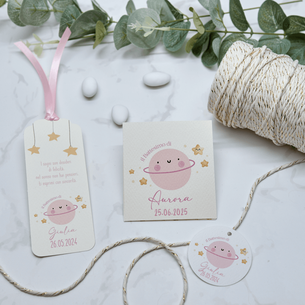 Astuccio PortaConfetti Saturno Rosa - Eventi Fai da Te