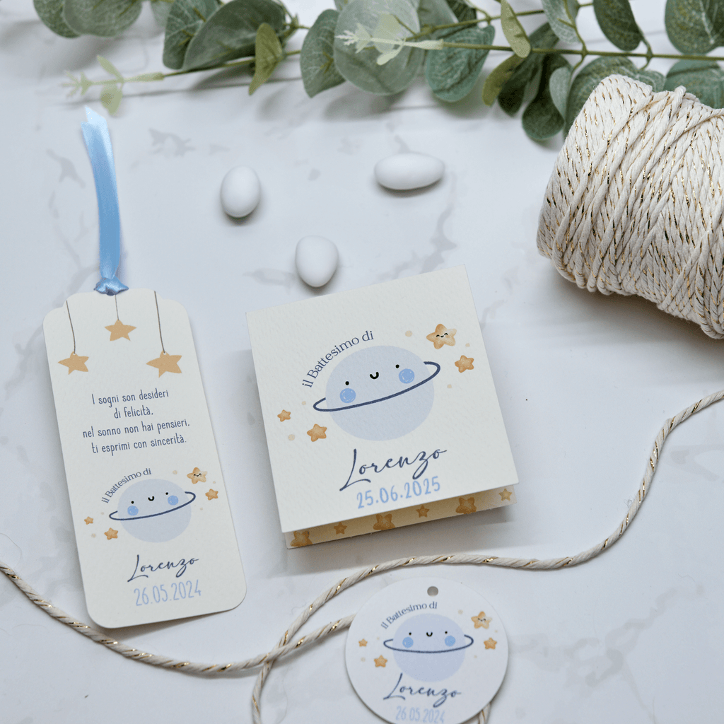 Astuccio PortaConfetti Saturno Azzurro - Eventi Fai da Te