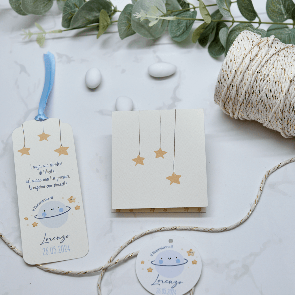 Astuccio PortaConfetti Saturno Azzurro - Eventi Fai da Te