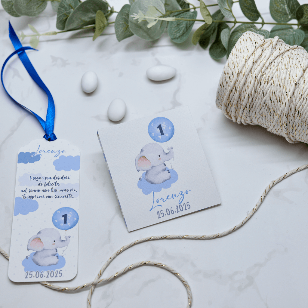 Astuccio PortaConfetti Elefantino Azzurro - Eventi Fai da Te