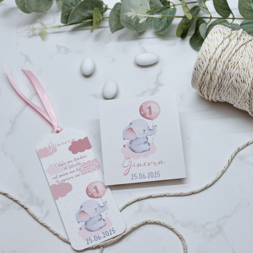 Astuccio PortaConfetti Elefantino Rosa - Eventi Fai da Te