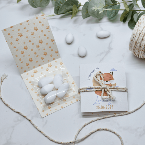 Astuccio PortaConfetti Volpe Azzurro - Eventi Fai da Te