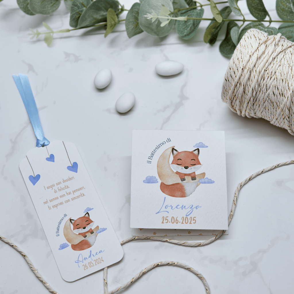 Astuccio PortaConfetti Volpe Azzurro - Eventi Fai da Te