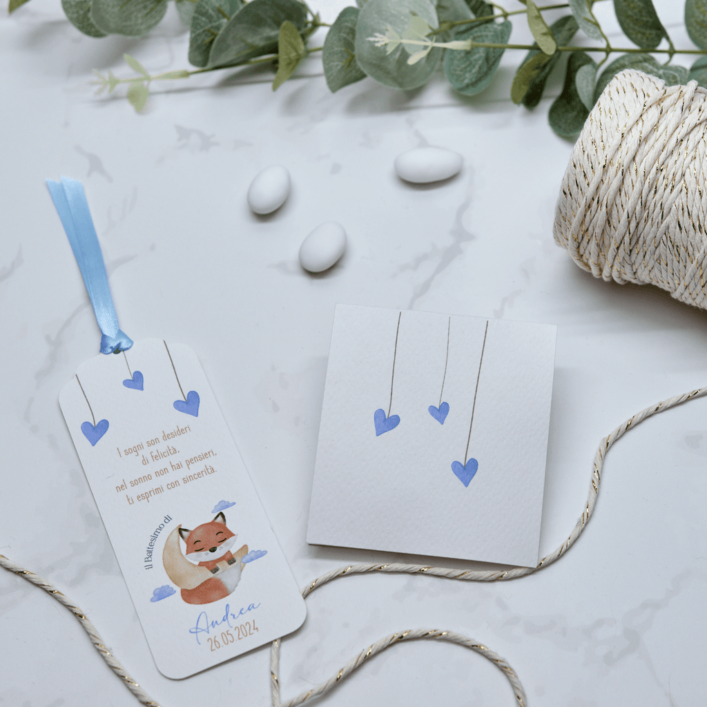 Astuccio PortaConfetti Volpe Azzurro - Eventi Fai da Te