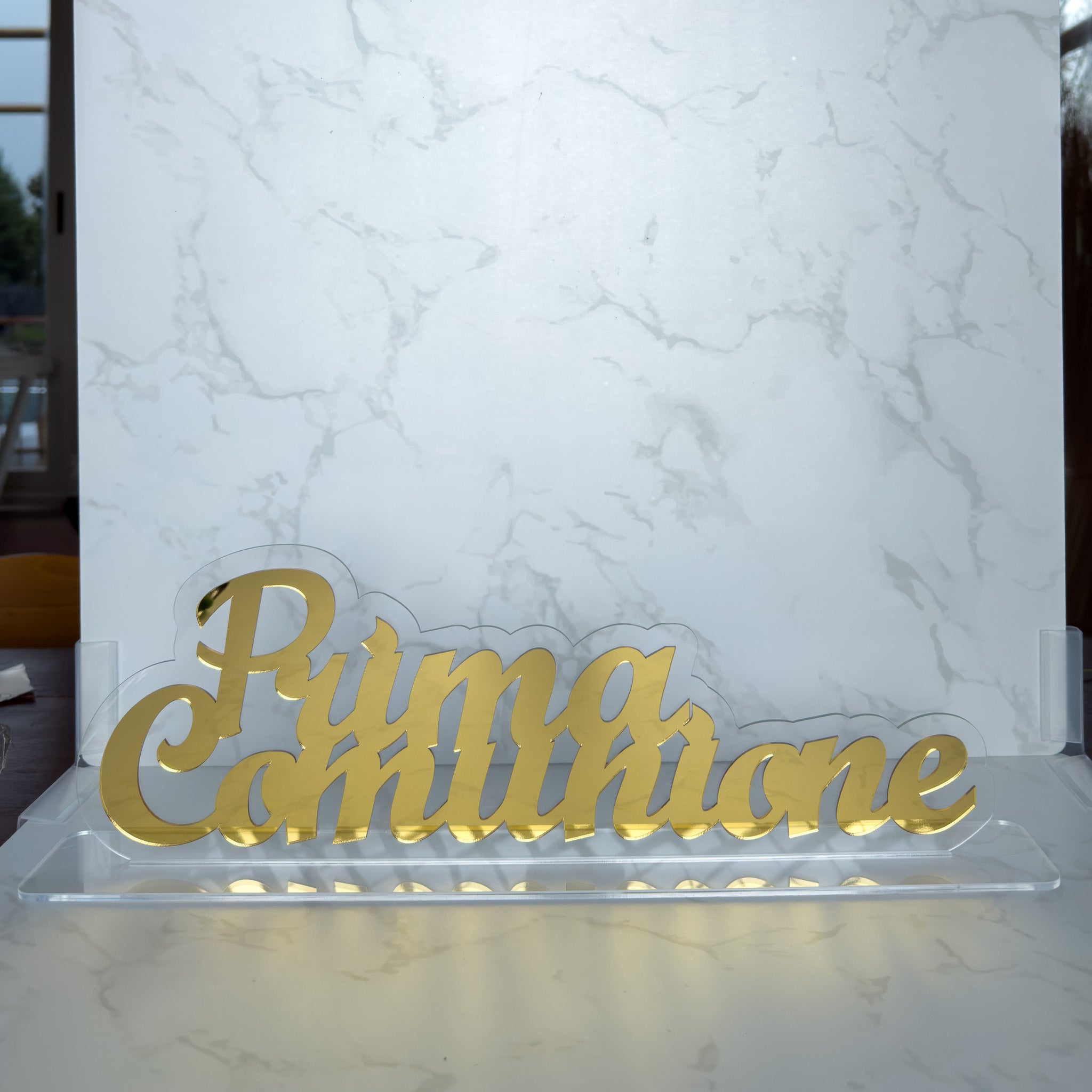 Scritta Plexiglass Comunione Oro