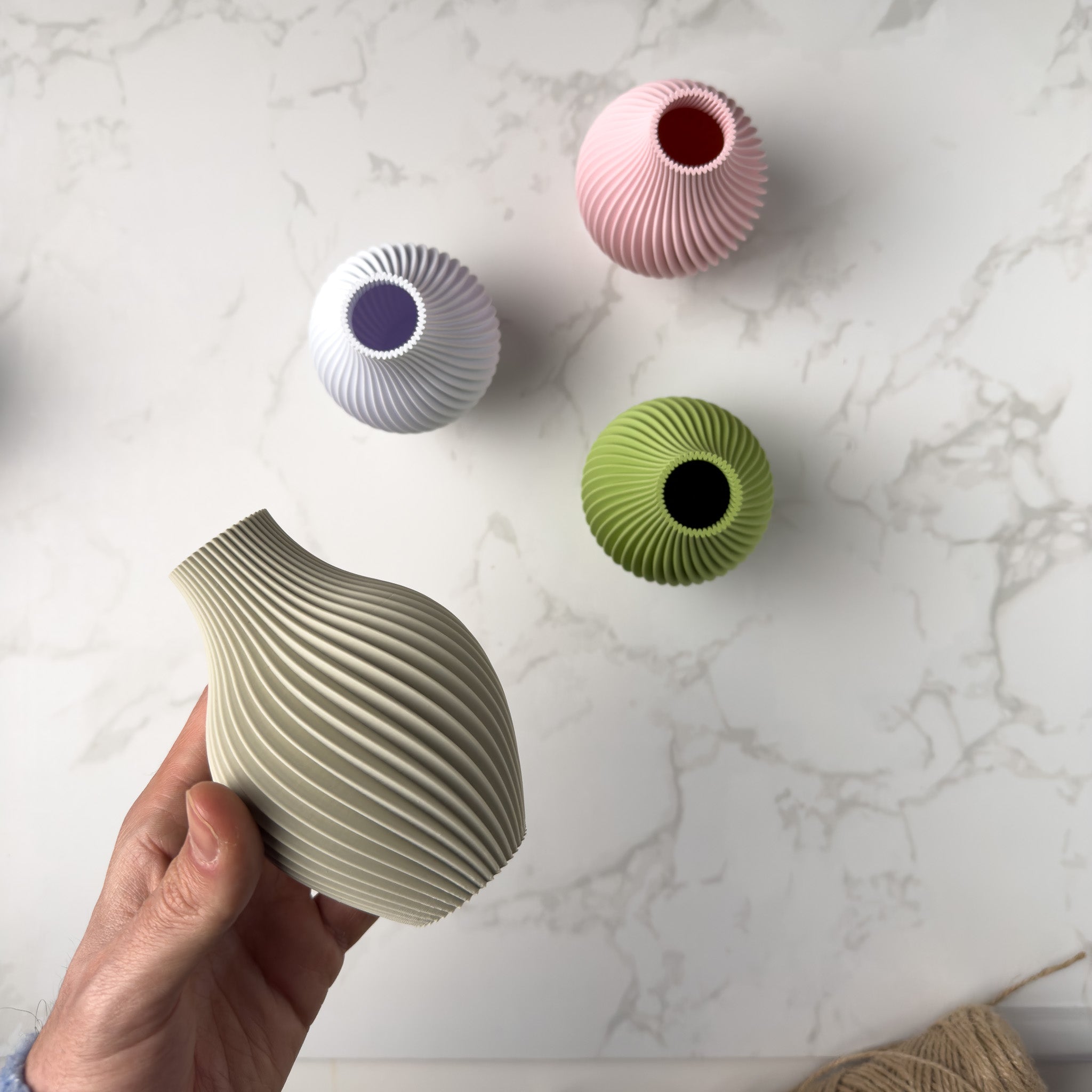 Vasetto 3D con Tag - Kaki (C)