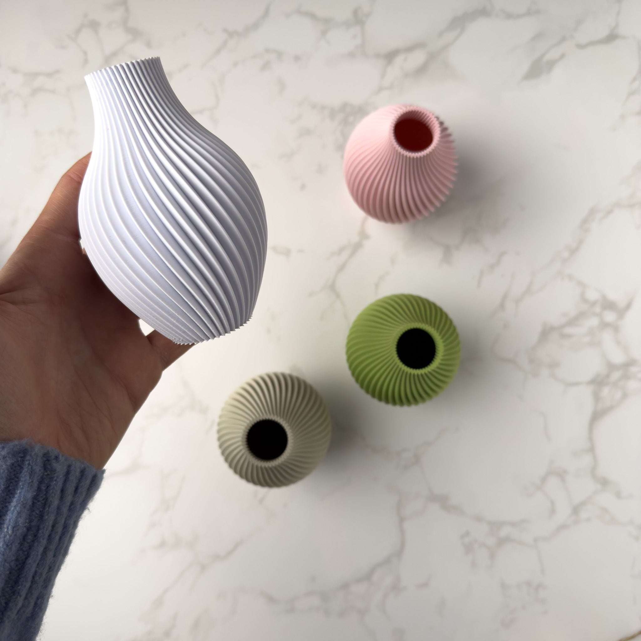 Vasetto 3D con Tag - Bianco (C)