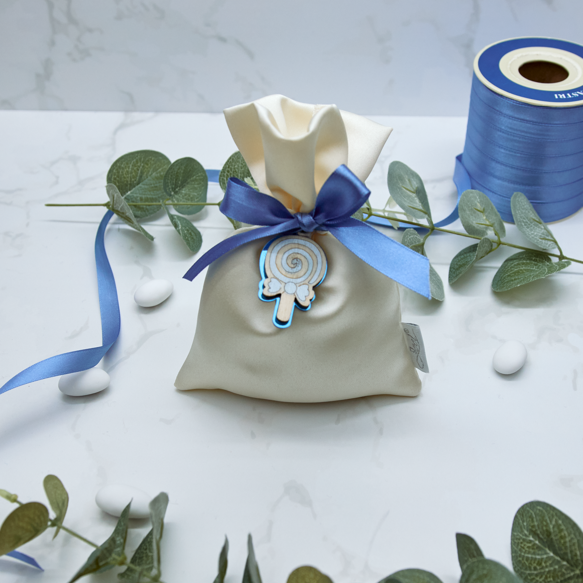 Sacchetto Raso con Lollipop Azzurro - Eventi Fai da Te