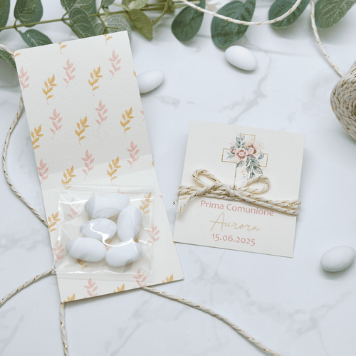 Astuccio PortaConfetti Croce Rosa - Eventi Fai da Te