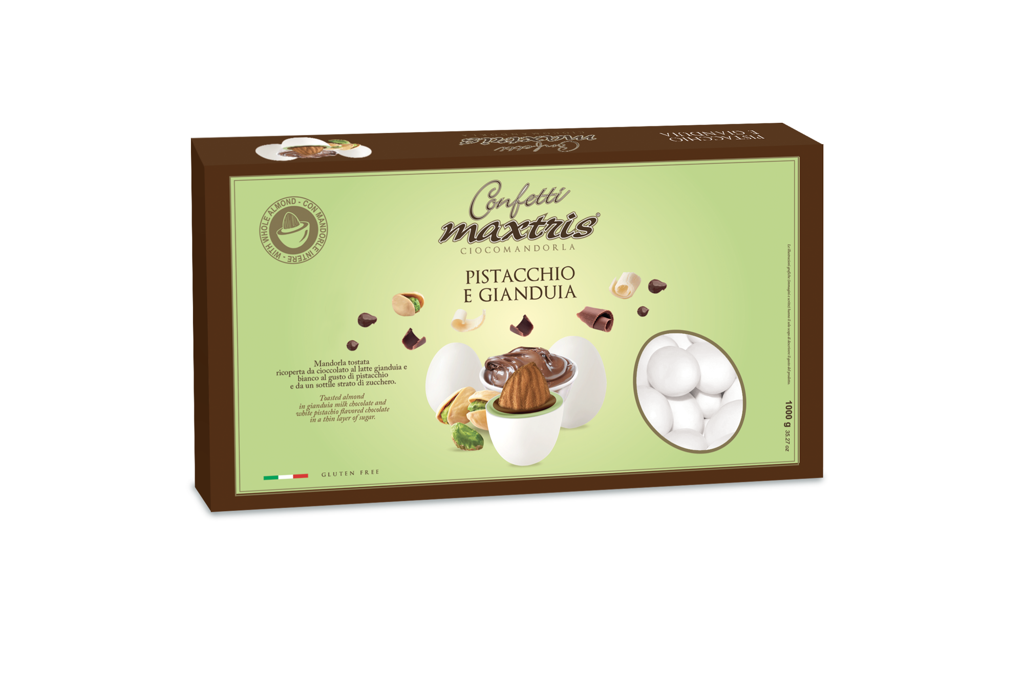 Confetti Pistacchio e Gianduia cf. 1 kg - Eventi Fai da Te